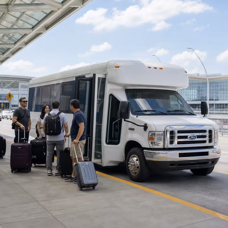Black Mercedes Sprinter van staged for an Indianapolis Airport Transportation group