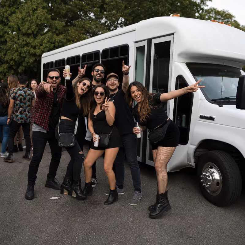 Black Mercedes Sprinter van staged for an Indianapolis Concert Transportation group